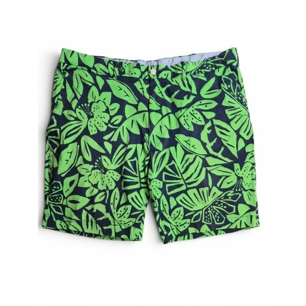 Polo Golf Ralph Lauren Men's Shorts 40 Navy Green Tropical Floral Stretch Resort
